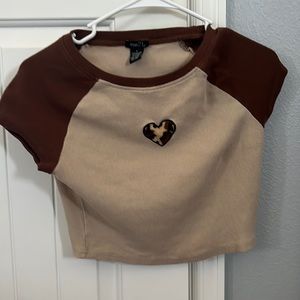 Brown Y2K Crop Top